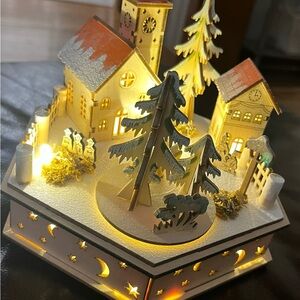 Illuminated Holiday Village Music Box